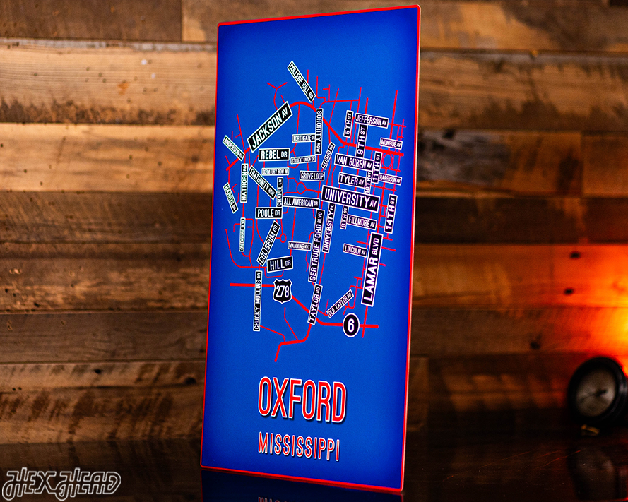 Oxford, Mississippi School Street Poster Single Layer Metal Wall Art