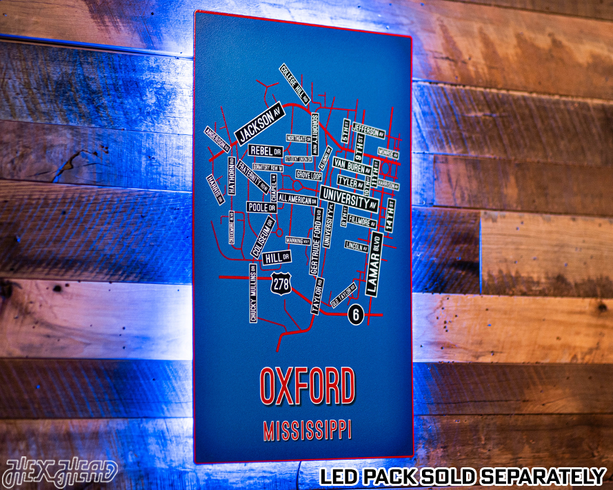 Oxford, Mississippi School Street Poster Single Layer Metal Wall Art