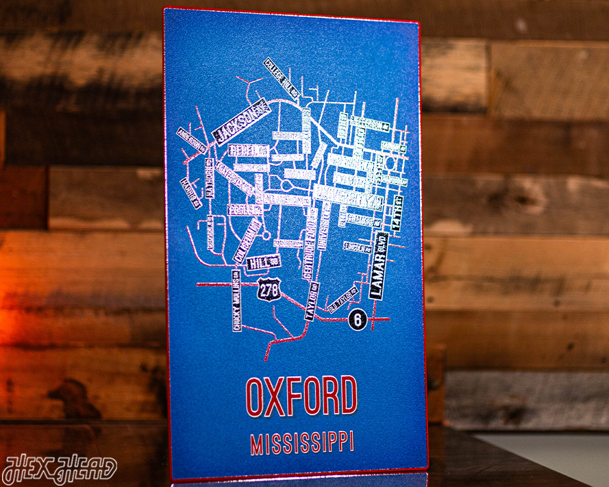 Oxford, Mississippi School Street Poster Single Layer Metal Wall Art