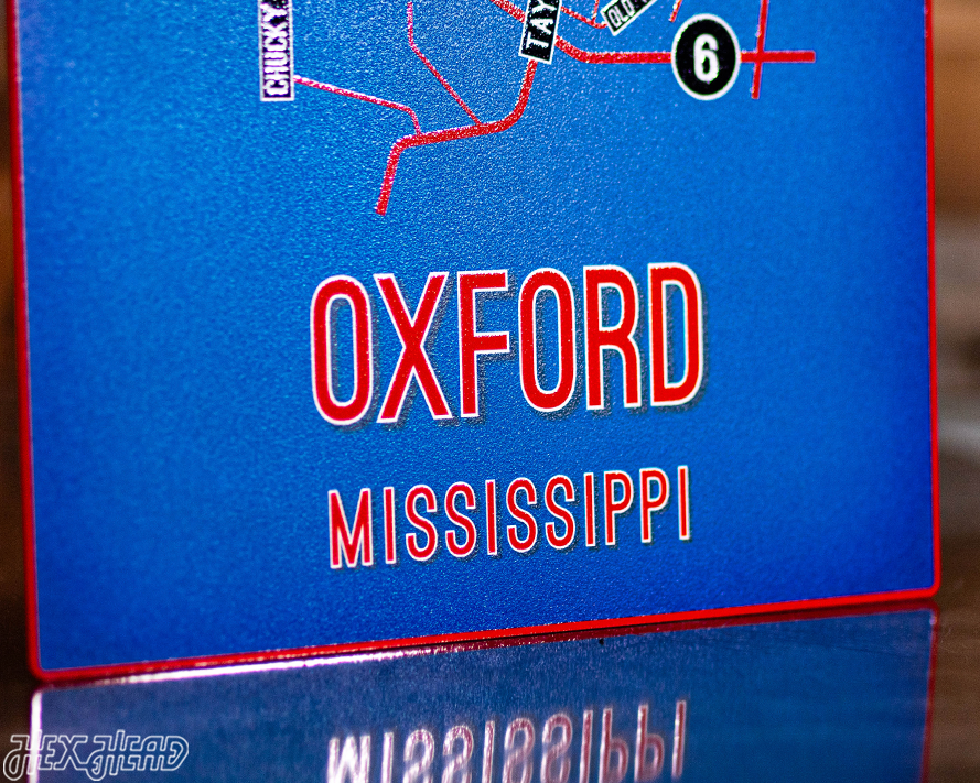 Oxford, Mississippi School Street Poster Single Layer Metal Wall Art