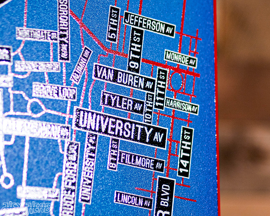 Oxford, Mississippi School Street Poster Single Layer Metal Wall Art