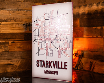 Starkville, Mississippi School Street Poster Single Layer Metal Wall Art