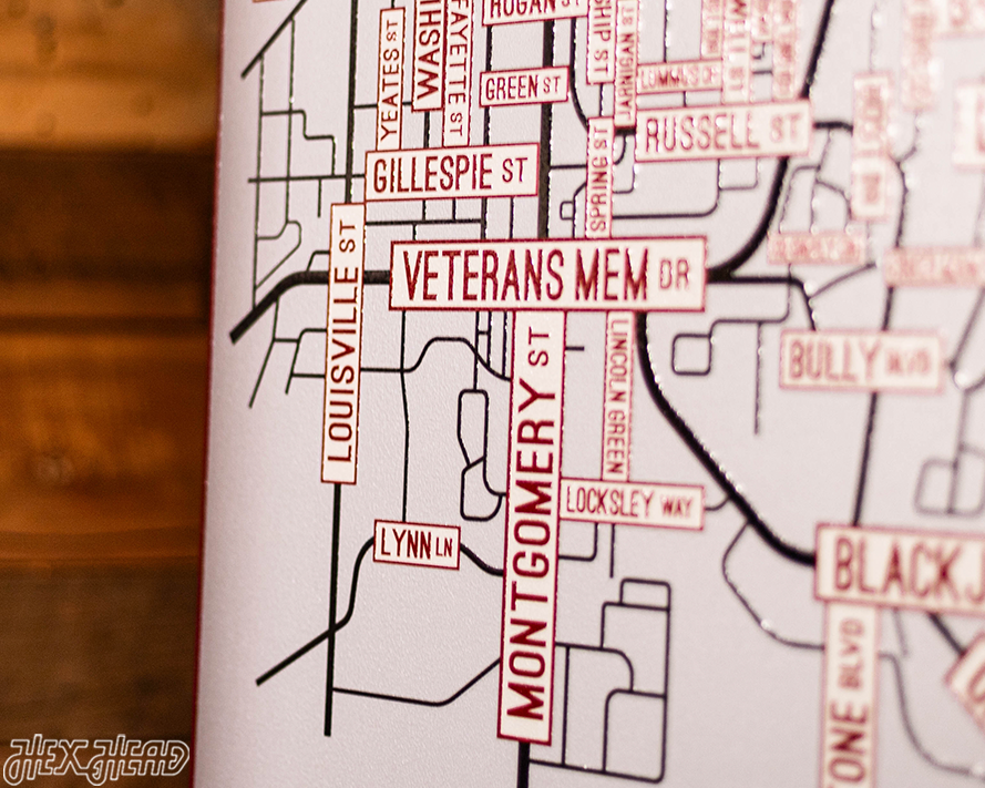 Starkville, Mississippi School Street Poster Single Layer Metal Wall Art