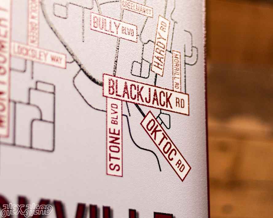 Starkville, Mississippi School Street Poster Single Layer Metal Wall Art