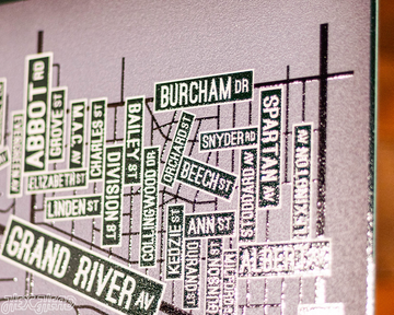 East Lansing, Michigan School Street Poster Single Layer Metal Wall Art