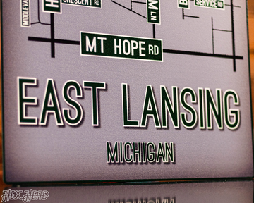 East Lansing, Michigan School Street Poster Single Layer Metal Wall Art