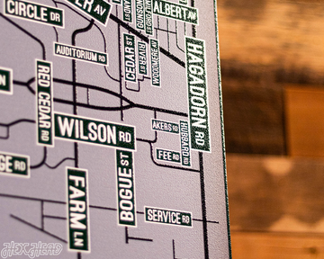 East Lansing, Michigan School Street Poster Single Layer Metal Wall Art