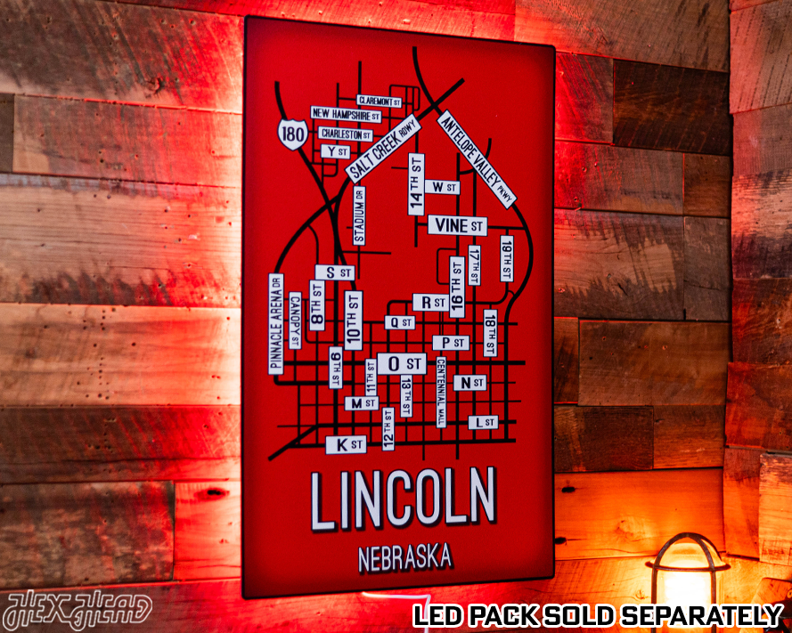 Lincoln, Nebraska School Street Poster Single Layer Metal Wall Art