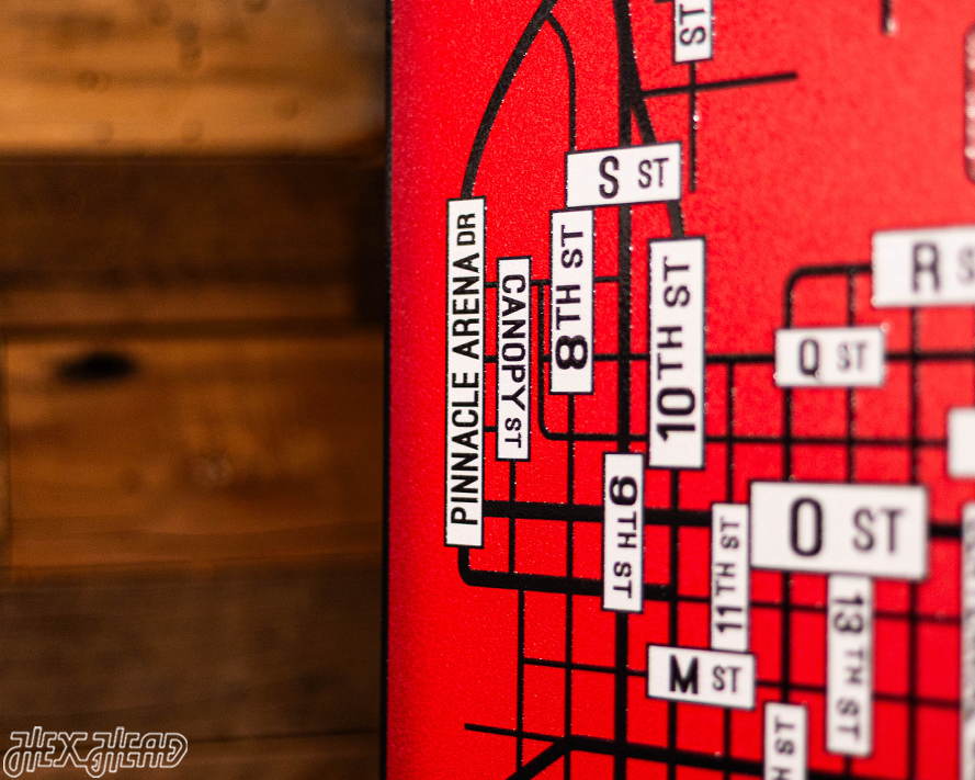 Lincoln, Nebraska School Street Poster Single Layer Metal Wall Art