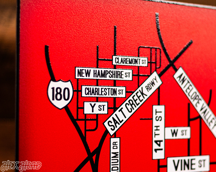 Lincoln, Nebraska School Street Poster Single Layer Metal Wall Art