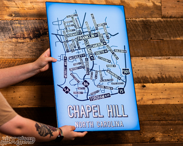 Chapel Hill, North Carolina School Street Poster Single Layer Metal Wall Art