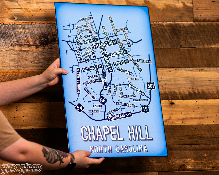 Chapel Hill, North Carolina School Street Poster Single Layer Metal Wall Art
