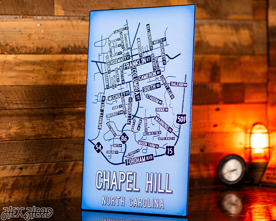 Chapel Hill, North Carolina School Street Poster Single Layer Metal Wall Art