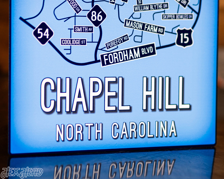 Chapel Hill, North Carolina School Street Poster Single Layer Metal Wall Art