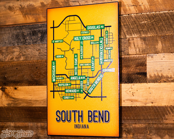 South Bend, Indiana School Street Poster Single Layer Metal Wall Art