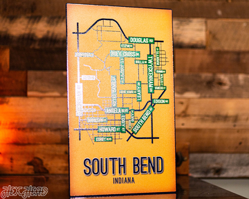 South Bend, Indiana School Street Poster Single Layer Metal Wall Art
