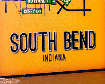 South Bend, Indiana School Street Poster Single Layer Metal Wall Art