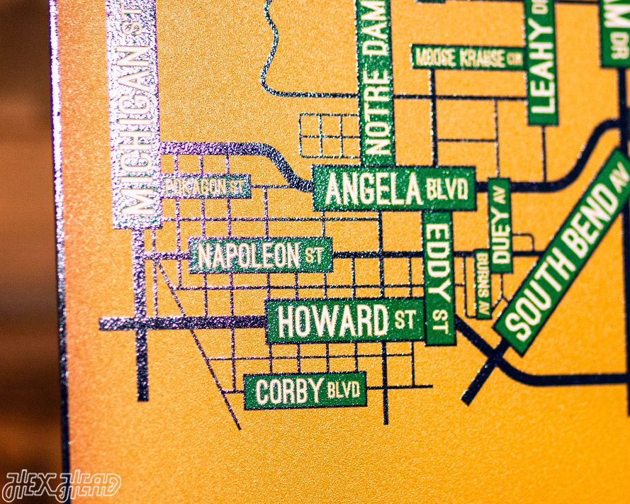 South Bend, Indiana School Street Poster Single Layer Metal Wall Art