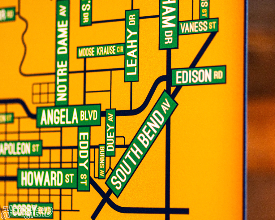 South Bend, Indiana School Street Poster Single Layer Metal Wall Art