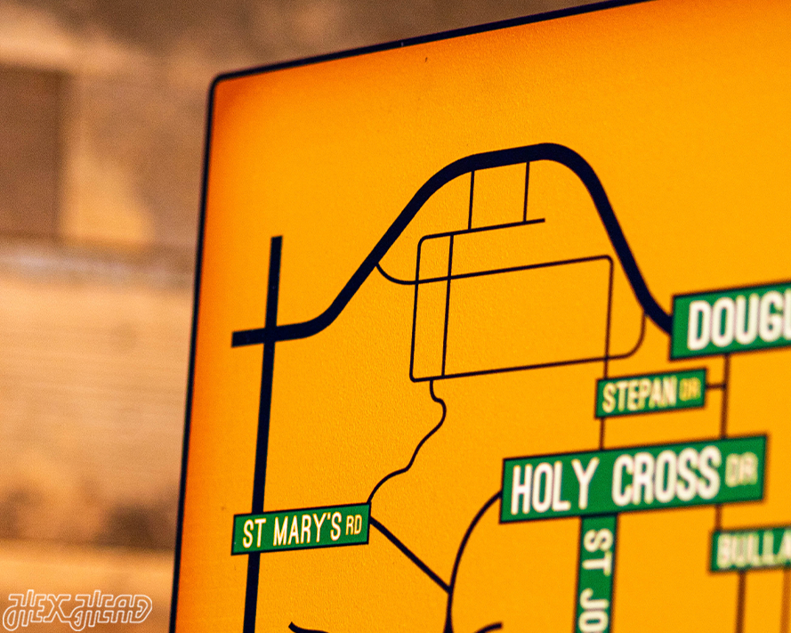 South Bend, Indiana School Street Poster Single Layer Metal Wall Art