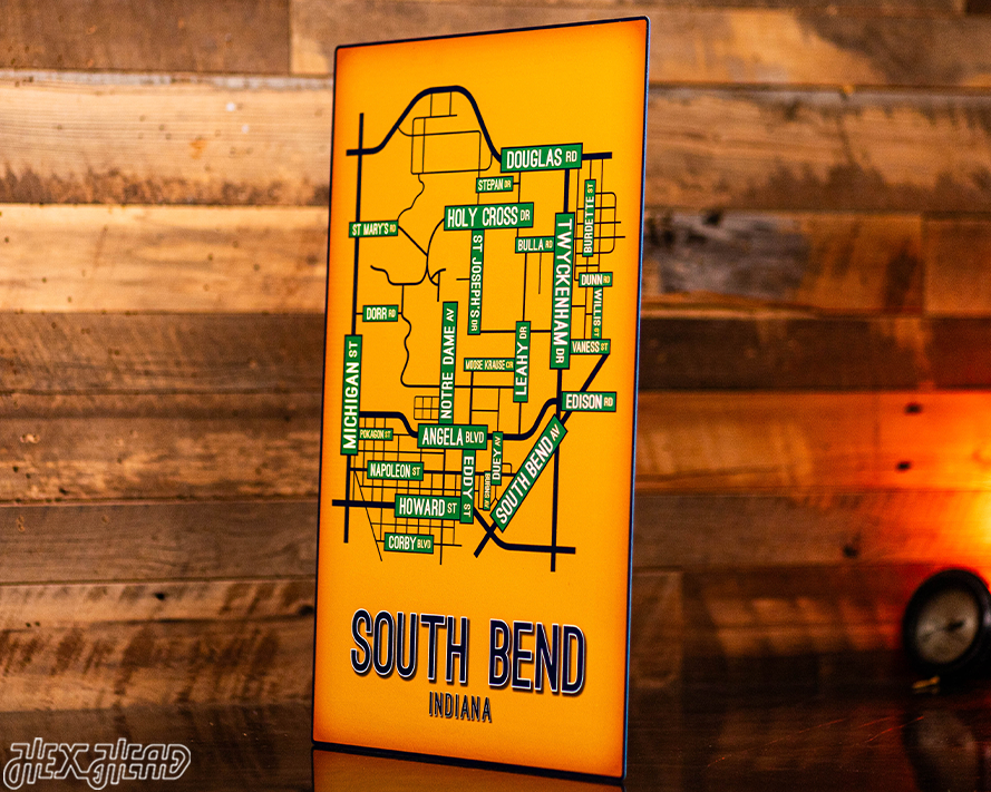 South Bend, Indiana School Street Poster Single Layer Metal Wall Art