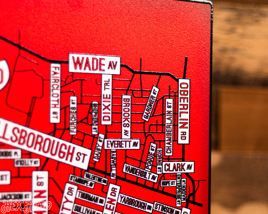 Raleigh, North Carolina School Street Poster Single Layer Metal Wall Art