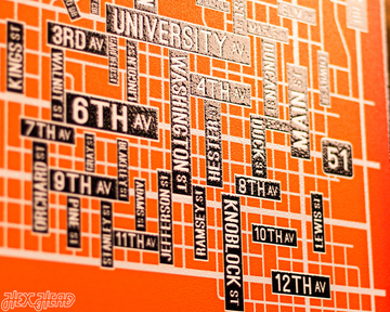 Stillwater, Oklahoma School Street Poster Single Layer Metal Wall Art