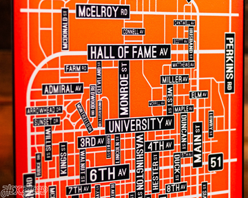 Stillwater, Oklahoma School Street Poster Single Layer Metal Wall Art