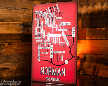 Norman, Oklahoma School Street Poster Single Layer Metal Wall Art