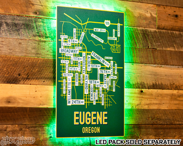 Eugene, Oregon School Street Poster Single Layer Metal Wall Art