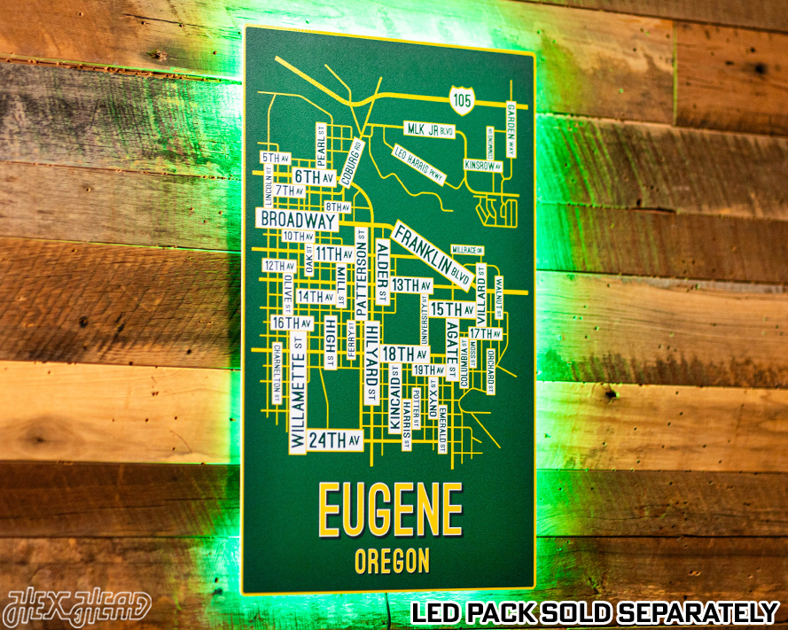 Eugene, Oregon School Street Poster Single Layer Metal Wall Art