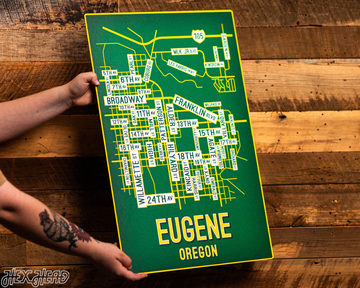 Eugene, Oregon School Street Poster Single Layer Metal Wall Art