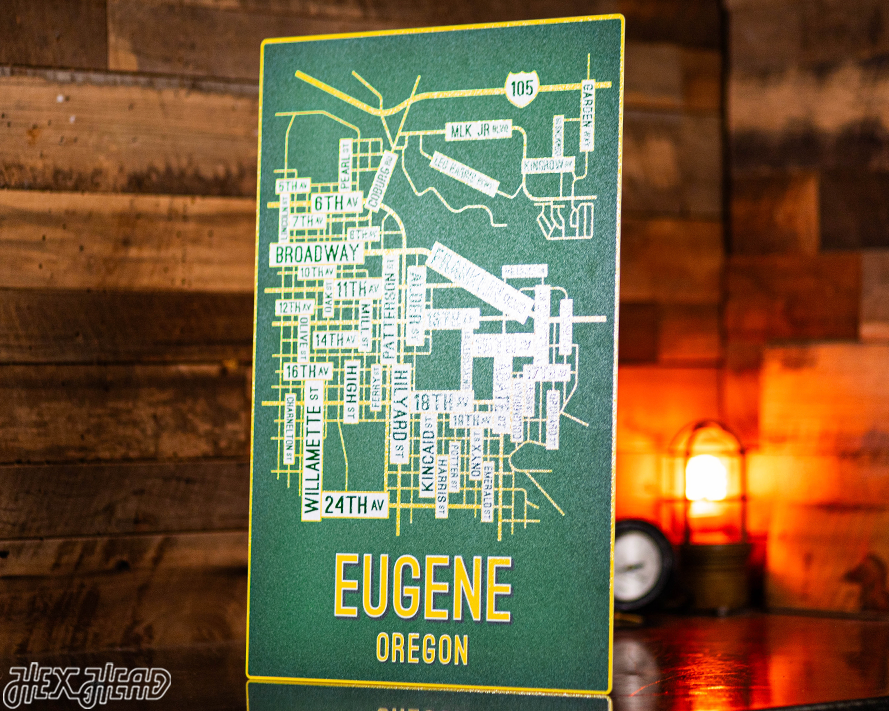 Eugene, Oregon School Street Poster Single Layer Metal Wall Art