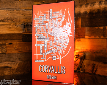 Corvallis, Oregon School Street Poster Single Layer Metal Wall Art