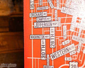 Corvallis, Oregon School Street Poster Single Layer Metal Wall Art