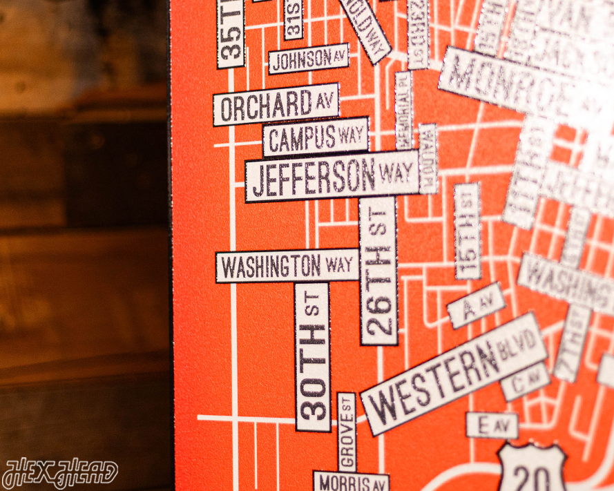 Corvallis, Oregon School Street Poster Single Layer Metal Wall Art