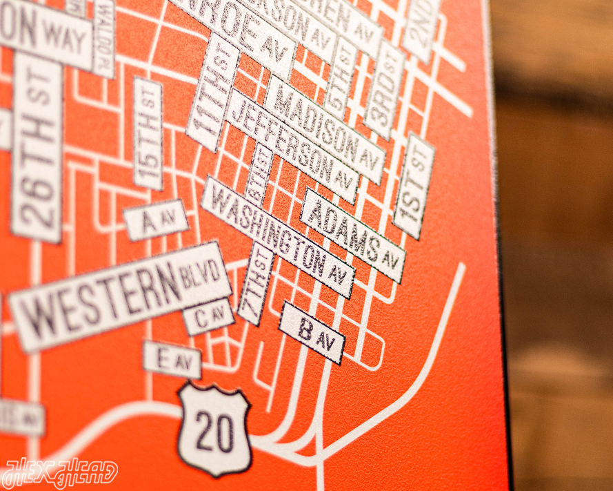 Corvallis, Oregon School Street Poster Single Layer Metal Wall Art