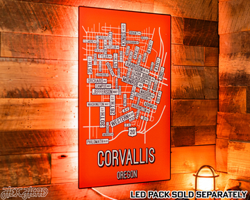 Corvallis, Oregon School Street Poster Single Layer Metal Wall Art