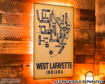 West Lafayette, Indiana School Street Poster Single Layer Metal Wall Art