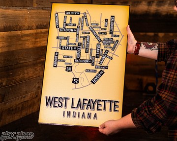 West Lafayette, Indiana School Street Poster Single Layer Metal Wall Art