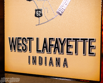West Lafayette, Indiana School Street Poster Single Layer Metal Wall Art
