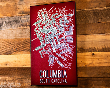 Columbia, South Carolina School Street Poster Single Layer Metal Wall Art