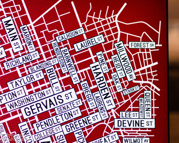 Columbia, South Carolina School Street Poster Single Layer Metal Wall Art