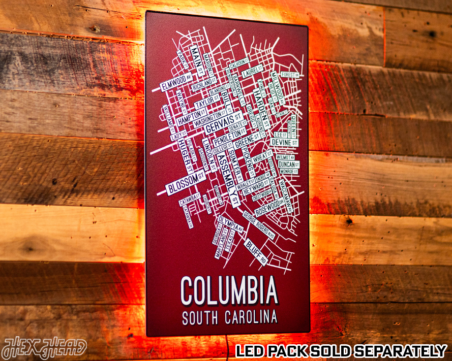 Columbia, South Carolina School Street Poster Single Layer Metal Wall Art