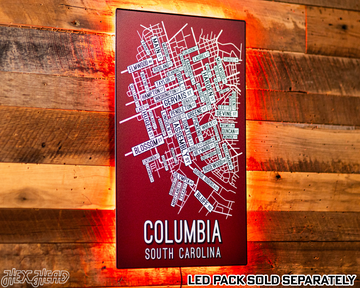 Columbia, South Carolina School Street Poster Single Layer Metal Wall Art