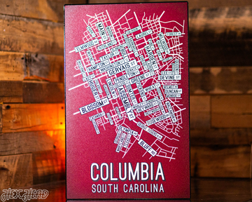 Columbia, South Carolina School Street Poster Single Layer Metal Wall Art