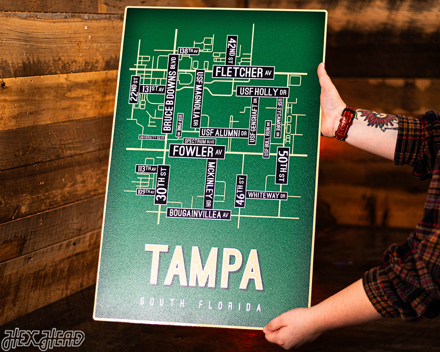 Tampa, South Florida School Street Poster Single Layer Metal Wall Art