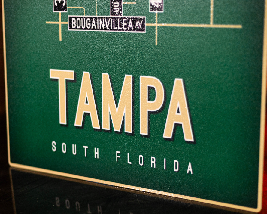 Tampa, South Florida School Street Poster Single Layer Metal Wall Art