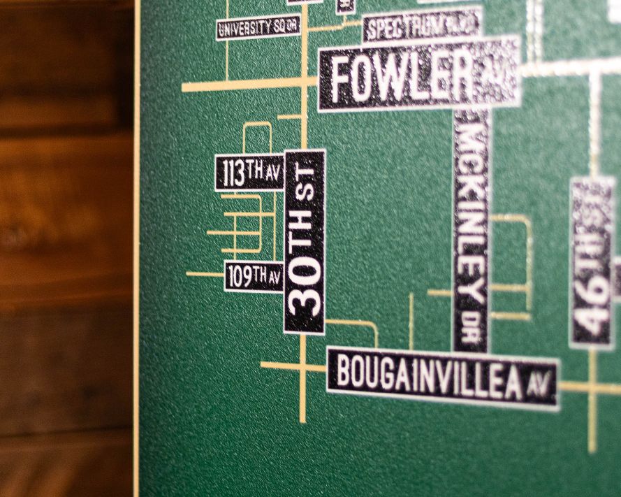 Tampa, South Florida School Street Poster Single Layer Metal Wall Art