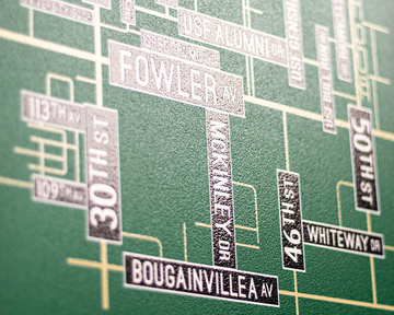 Tampa, South Florida School Street Poster Single Layer Metal Wall Art